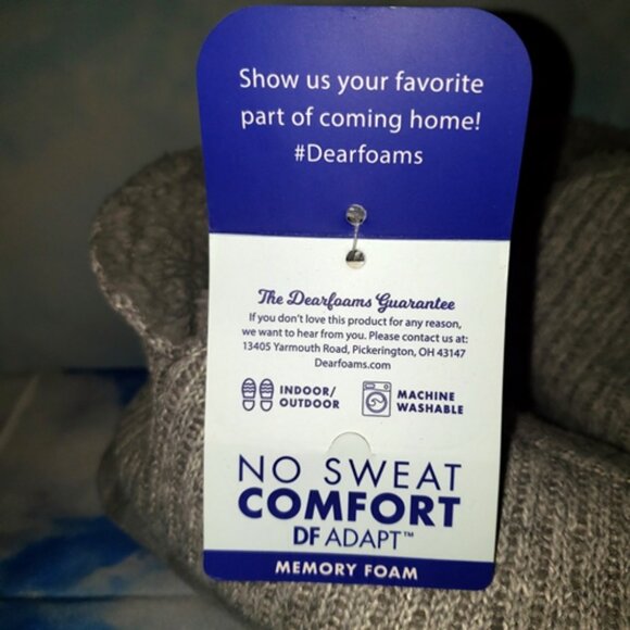 Dearfoam GRAY In/Out Memory No Sweat Comfort Foam Slippers M 7-8 NEW - Picture 5 of 7